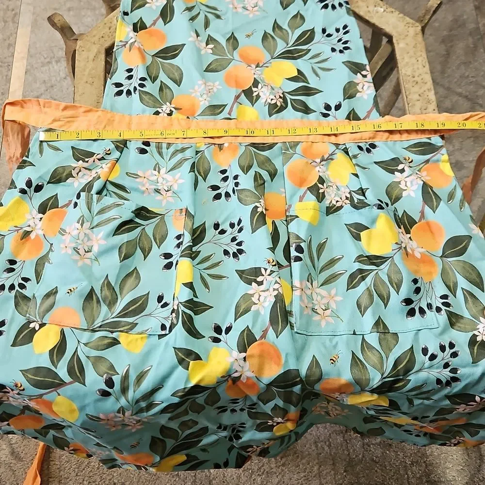 K For The Kitchen Peach & Blue Full Apron